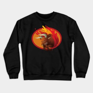 Bull charging Crewneck Sweatshirt